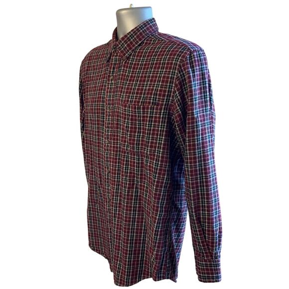 Saddlebred Plaid Button Down Flannel Shirt Size M Long Sleeve Casual Cotton - Picture 3 of 8